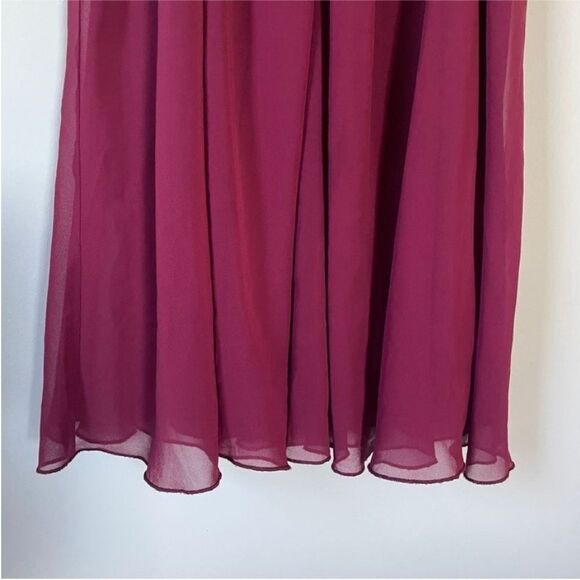 Express Dark Red Beaded Collar Mini Dress size XS Pleated Dark Romantic Vamp - Picture 4 of 14